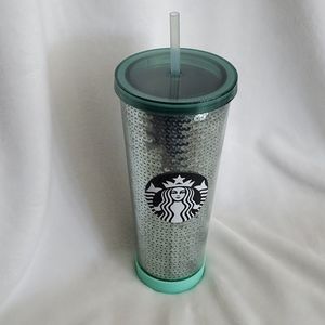 STARBUCKS GREEN SEQUINS TUMBLER 2017